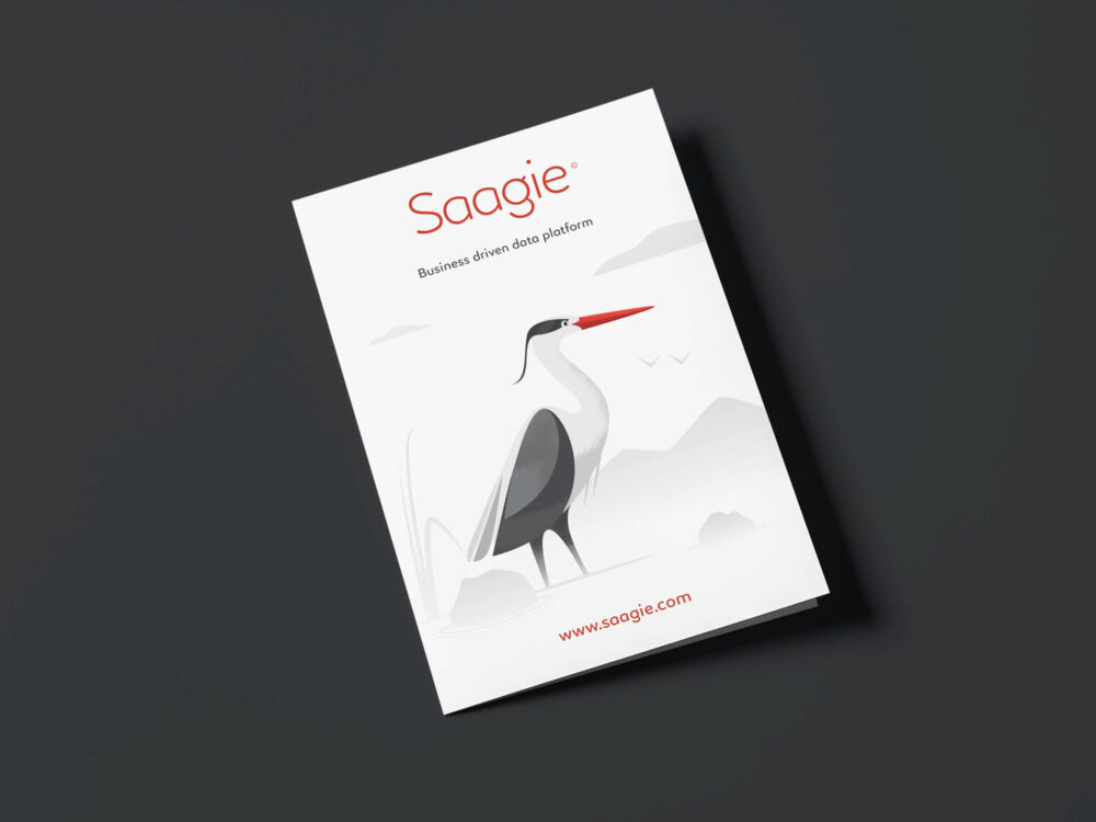 Support de communication conçu pour l’identité de marque de Saagie