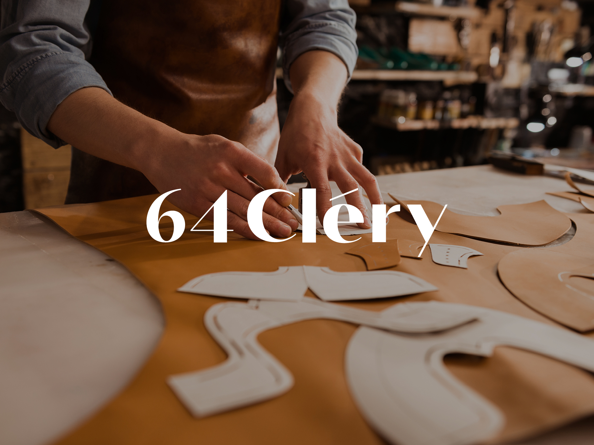 64 Cléry : Identité visuelle pour lieu collaboratif cuir à Paris