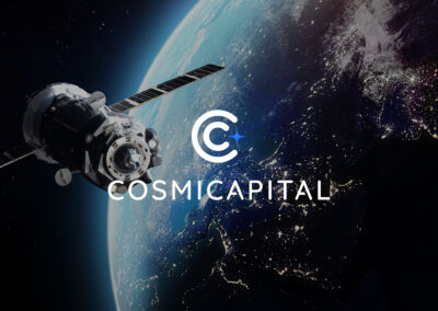 Identité et site web de CosmiCapital, fonds spatial
